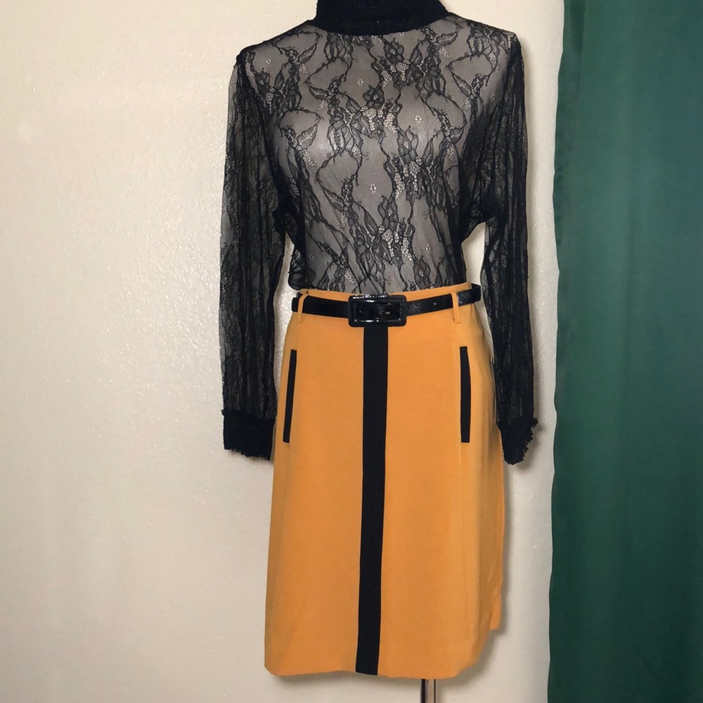 New Mustard Pencil Skirt